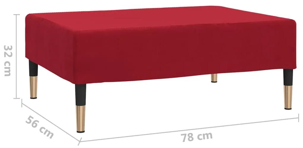 Poggiapiedi Rosso Vino 78x56x32 cm in Velluto