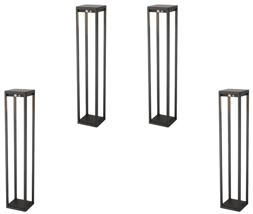4 Pezzi - Lampioncino ad energia Solare per giardino 600 Lumen