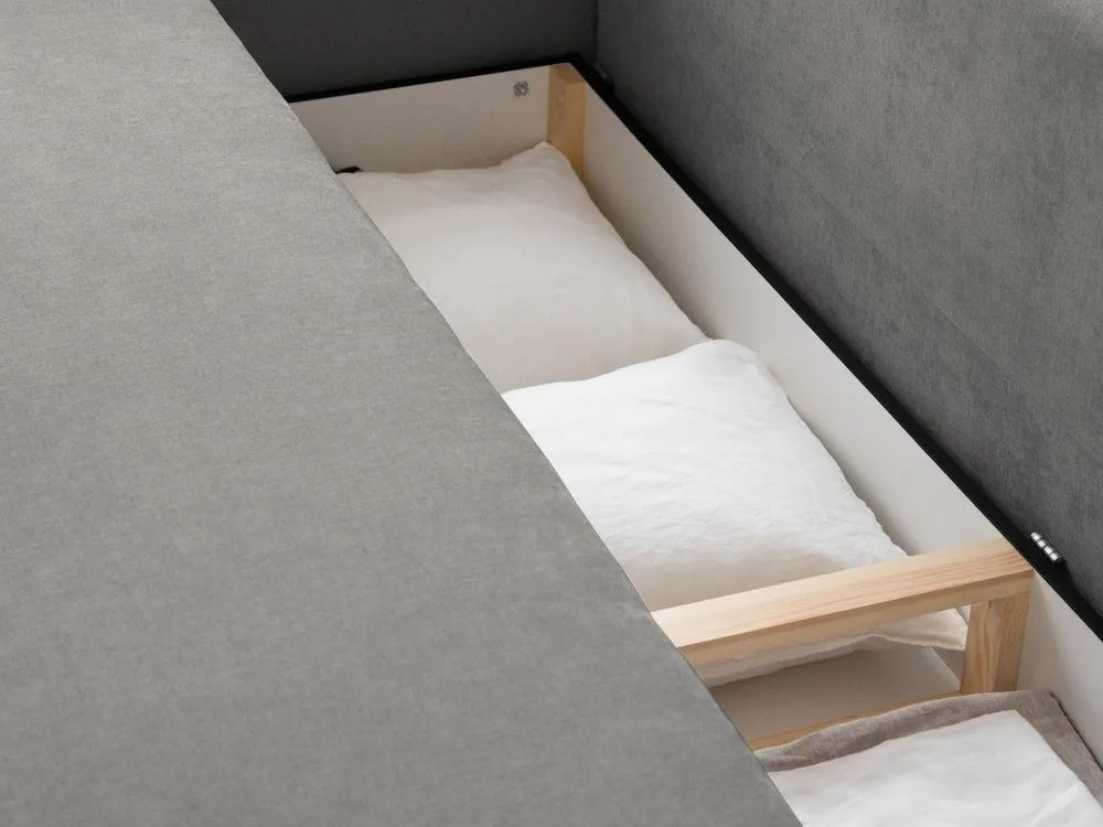 Divano grigio allungabile con contenitore 231 cm Elen – Micadoni