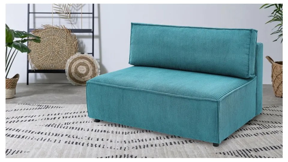 Modulo divano in velluto a coste blu, parte centrale Nihad modular - Bobochic Paris