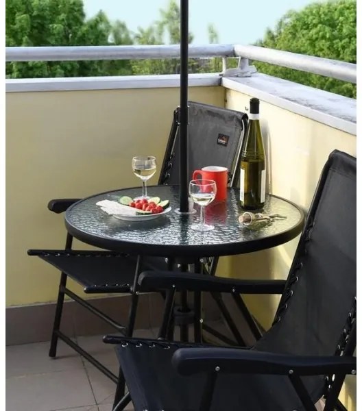 Sedia da giardino pieghevole nera