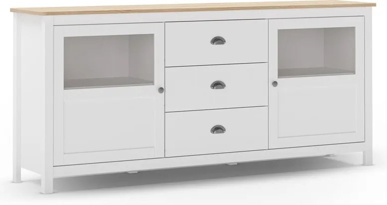 Cassettiera bassa in pino bianco 180x80 cm Misti - Marckeric