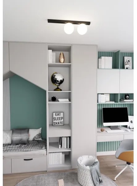 Plafoniera FIT 2xE14/10W/230V nero/bianco