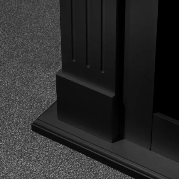 Camino elettrico da terra in legno Nero CAMBRIDGE 110x36x100h