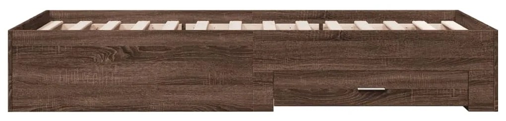 Giroletto cassetti rovere marrone 90x200 cm legno multistrato