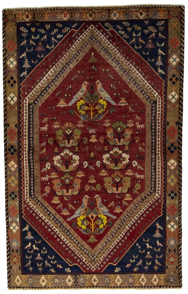 Shiraz Tappeto persiano 240 x 160 Rosso (Iran) Annodato A Mano