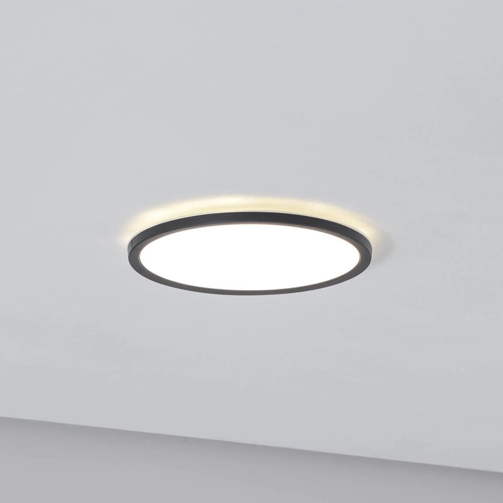 Pannello LED Aqua, Ø 30 cm, nero, metallo/plastica, CCT dimmerabile Aqua TK Lighting,, Nero, Bagno, Metallo, Moderno, Pannello LED