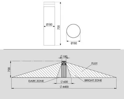 NECK h700 palo in alluminio 40W 3000K