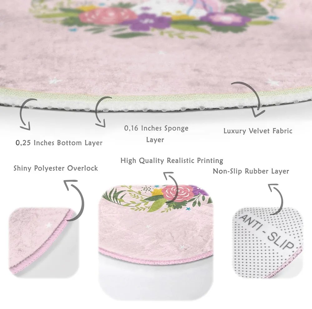 Tappeto rosa per bambini ø 100 cm Comfort - Mila Home