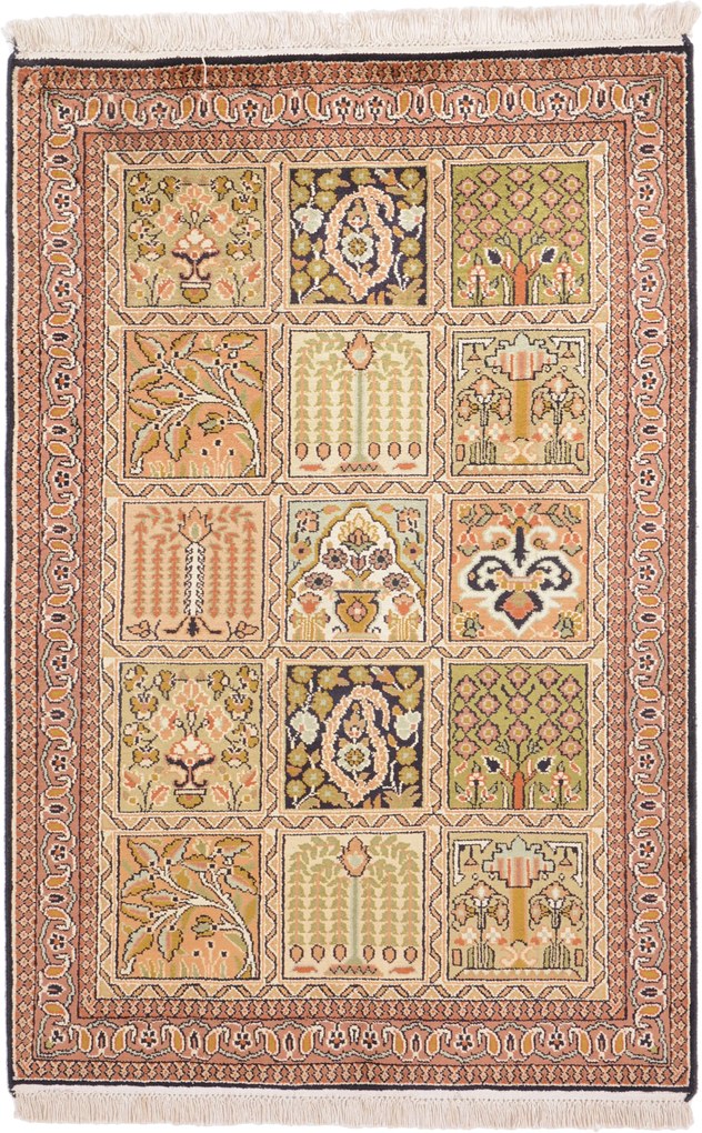 Cashmere Silk Tappeto 90 x 60 (Indian) Annodato A Mano