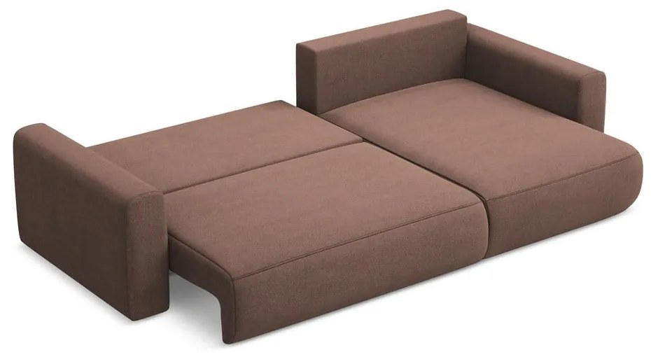 Divano angolare rosa allungabile/con contenitore (con penisola a destra/con chaise lounge) Kapua – Makamii