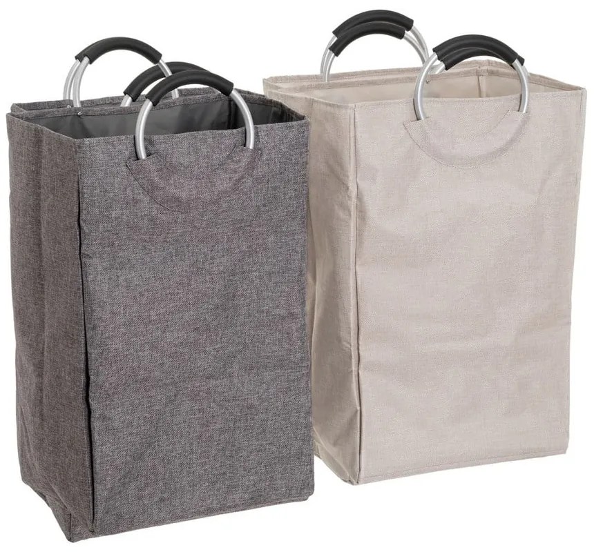 Ceste per il bucato in set grigie/beige in tessuto 2 pz – Casa Selección