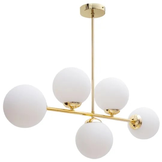 Lampadario a sospensione con supporto rigido FIRA 5xE27/60W/230V oro