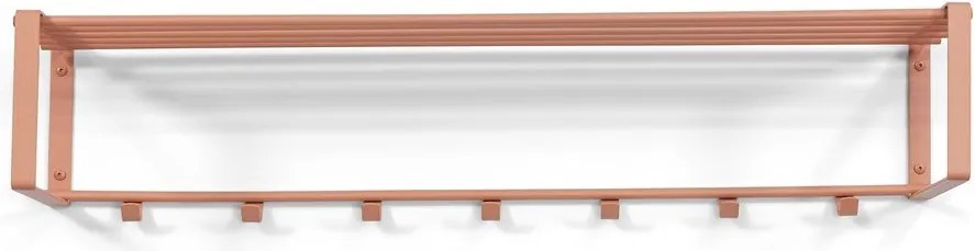 Attaccapanni da parete color salmone in metallo con scaffale 100 cm Rex – Spinder Design