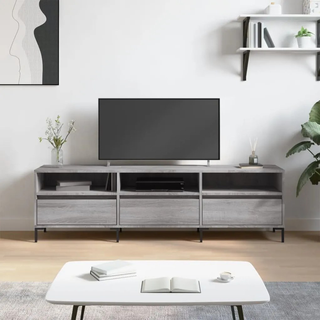 Mobile Porta Tv Grigio Sonoma 150x30x44,5 Cm Legno Multistrato /