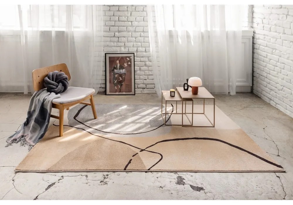 Tappeto beige 160x230 cm Abstracta – Universal