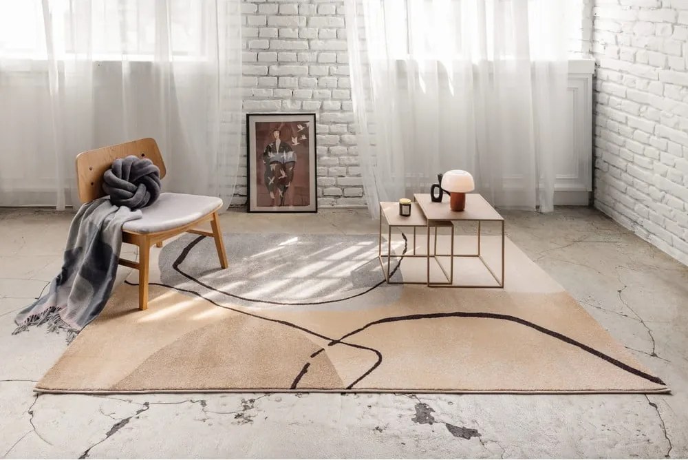 Tappeto beige 80x150 cm Abstracta – Universal