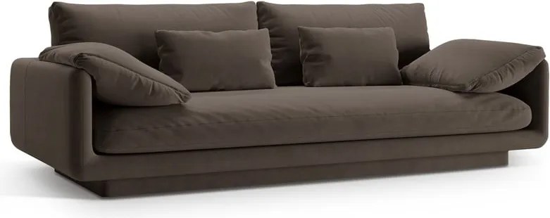 Divano marrone con rivestimento in velluto 220 cm Torino – Micadoni