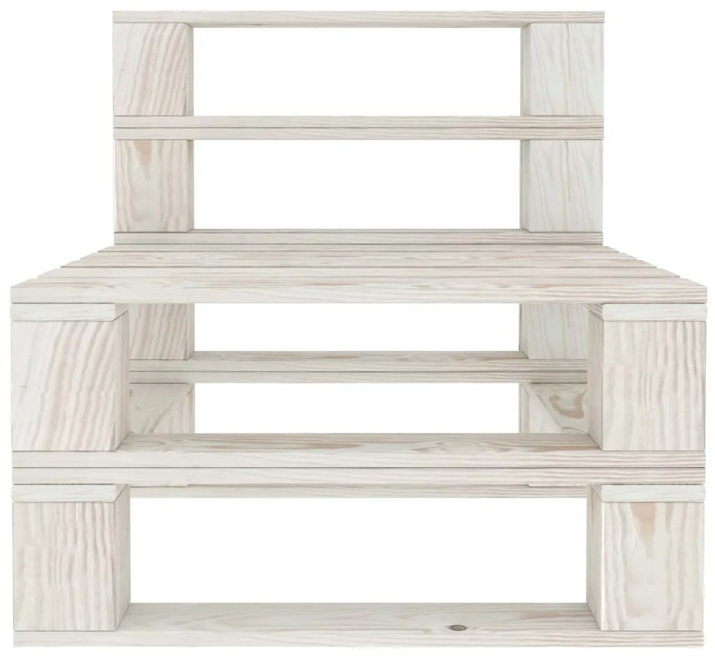 Set Salotto da Giardino 5 pz Pallet in Legno Bianco