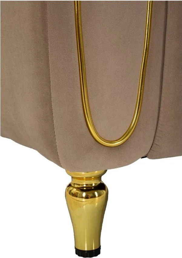 Poltrona grigio tortora con poggioli/con gambe con rivestimento in velluto Alma – Mauro Ferretti