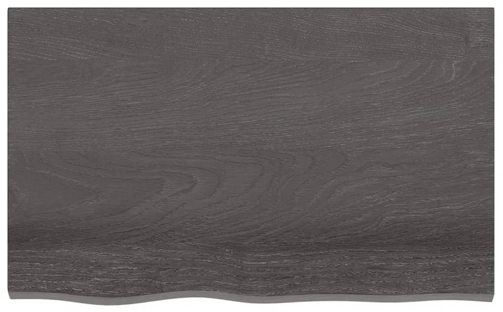 Ripiano muro grigio scuro 80x50x2 cm massello rovere trattato