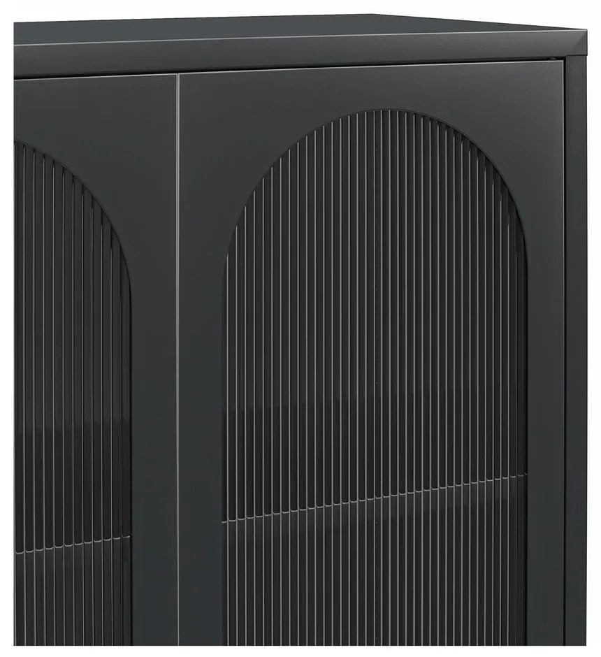 Vetrina in metallo nero 80x186x40 cm Luna - Støraa