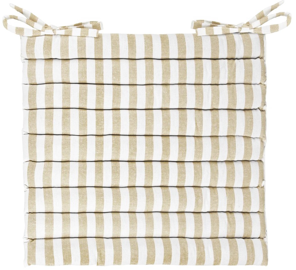 Cuscino sedia 40x40 cm in cotone righe beige