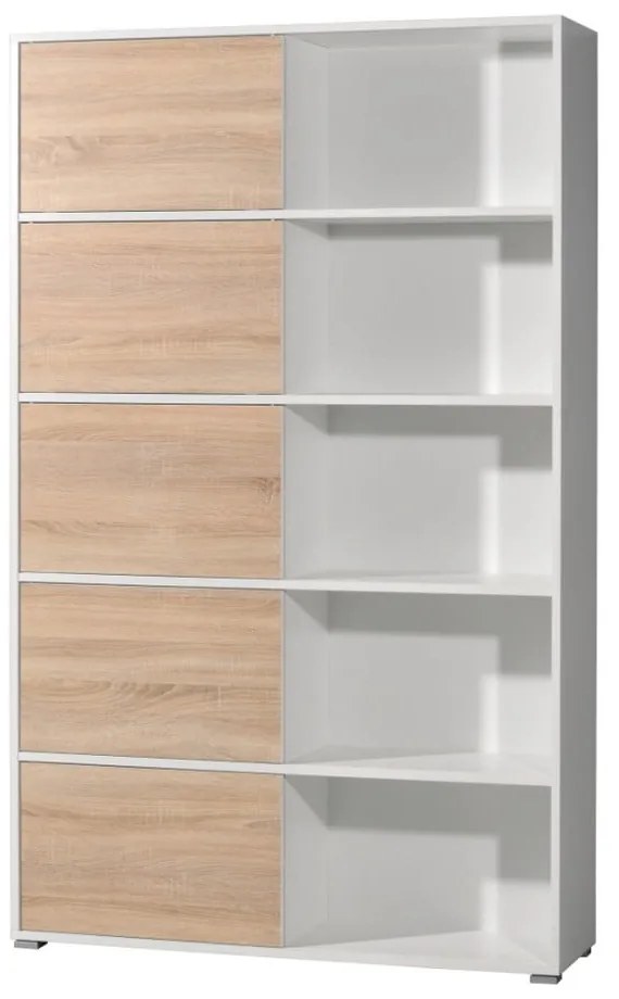 Libreria bianca in rovere 120x196 cm Slide - Germania