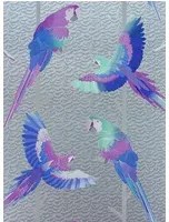 Matthew Williamson Carta da parati Arini - Metallic Silver/ Purple/ Persian Blue