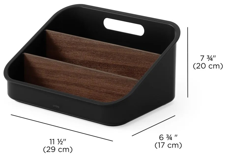 Organizer da bagno nero per cosmetici in plastica riciclata Bellwood - Umbra