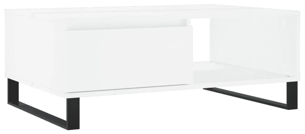 Tavolino da salotto bianco 90x60x35 cm in legno multistrato