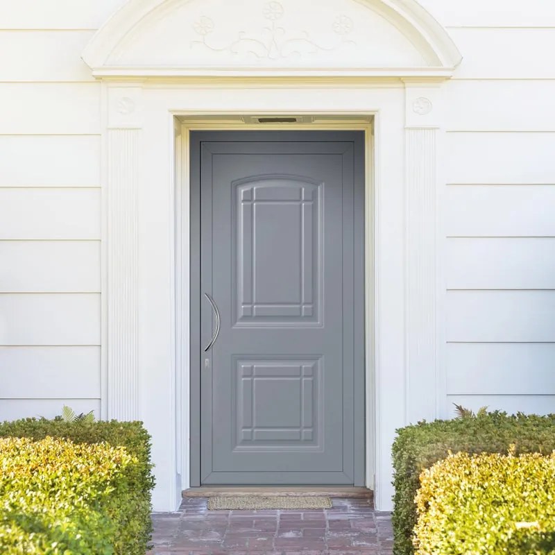 Portoncino d'ingresso Classic3 L 90 x H 210 cm in alluminio grigio, apertura spingere a destra