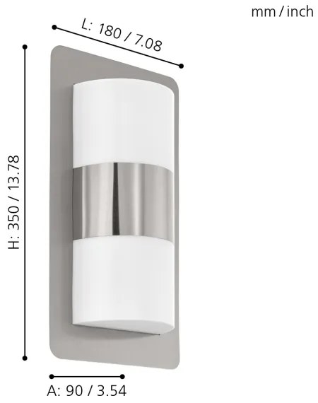 Eglo 98085 - Lampada da esterno CISTIERNA 2xE27/10W/230V IP44 cromo opaco