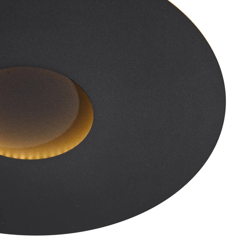 Plafoniera moderna nera 40cm con LED dimmerabile a 3 livelli - Morning