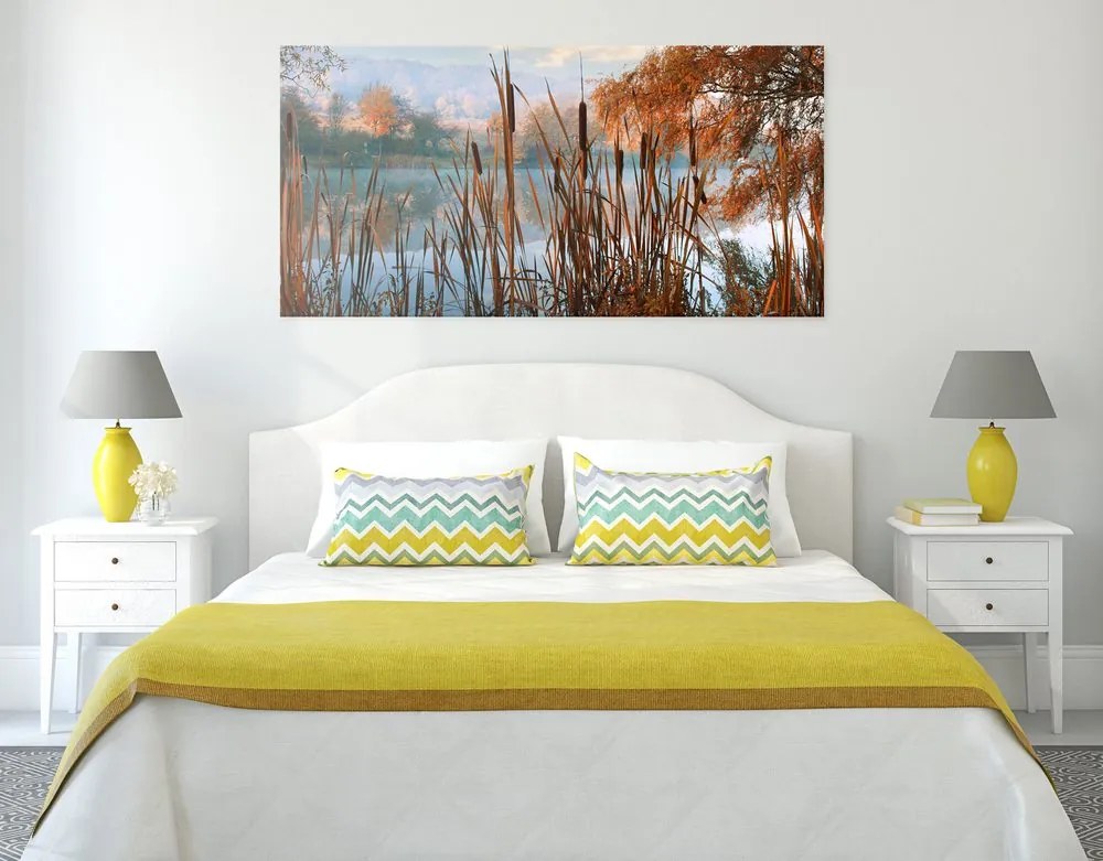 Quadro su tela – Fiume nel mezzo della natura autunnale