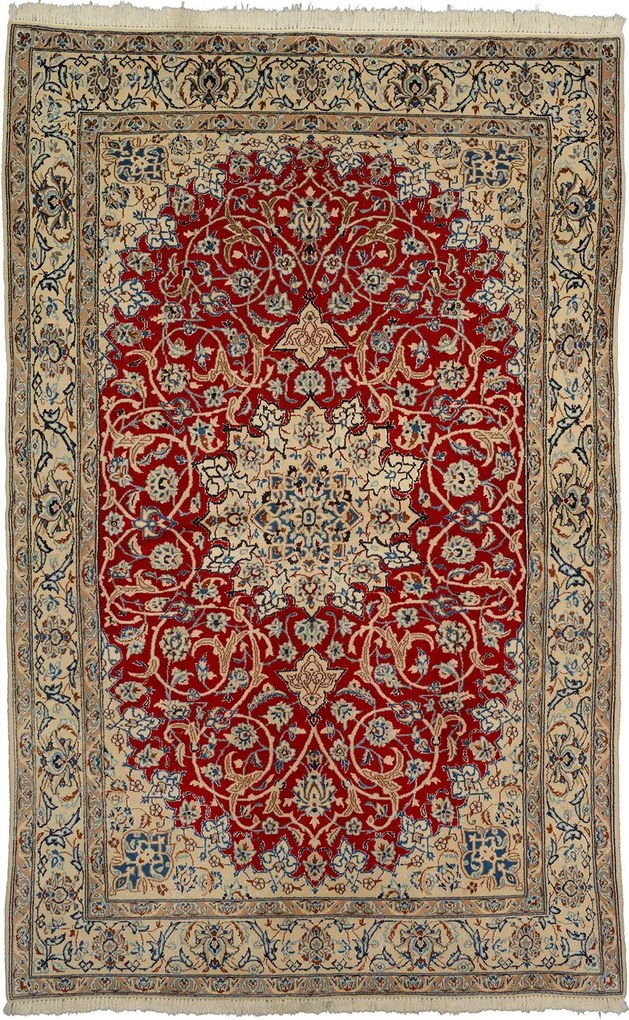 Nain Tappeto 160x250 Beige (Iran) Annodato A Mano