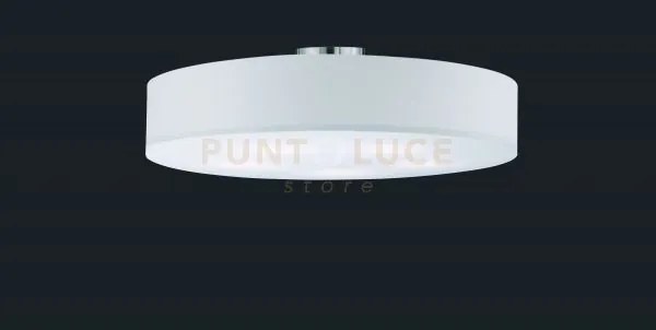 Hotel plafoniera tonda 5 luci diffusore tessuto bianco e metacrilat...
