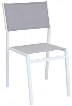 Sedia Avana - Sedia da Giardino con Struttura in Alluminio e Textilene, Bianco