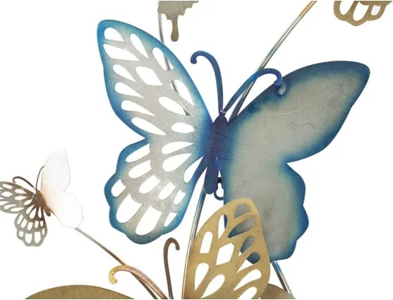 Pannello decorativo da muro con design a farfalle 59,5X4X111,5 cm Butterflies oro/celeste