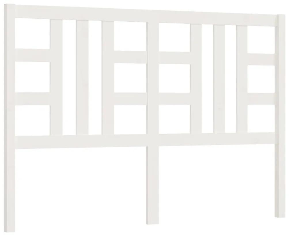 Testiera per letto bianca 141x4x100 cm legno massello di pino