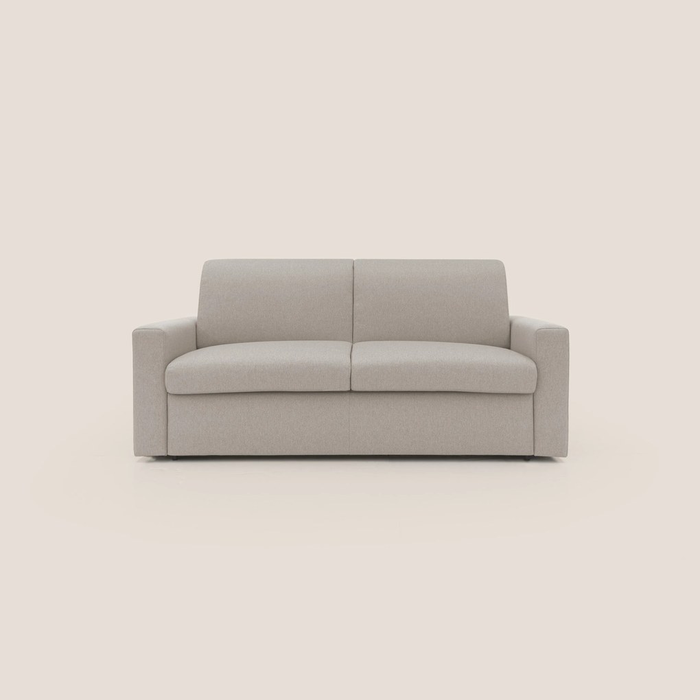 Kansas Divano letto matrimoniale alto 20 cm in tessuto impermeabile misto cotone T13 panna