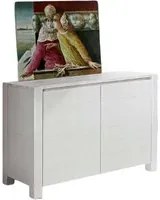 madia credenza legno abete bianco spazzolato 125x50 h.84