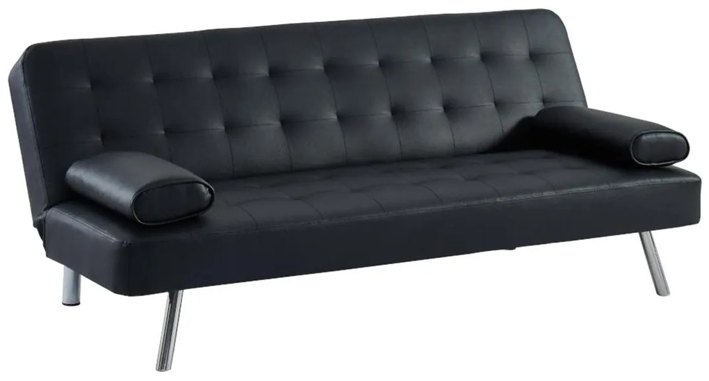 Divano letto clic clac in similpelle Nero - MICHELLE II