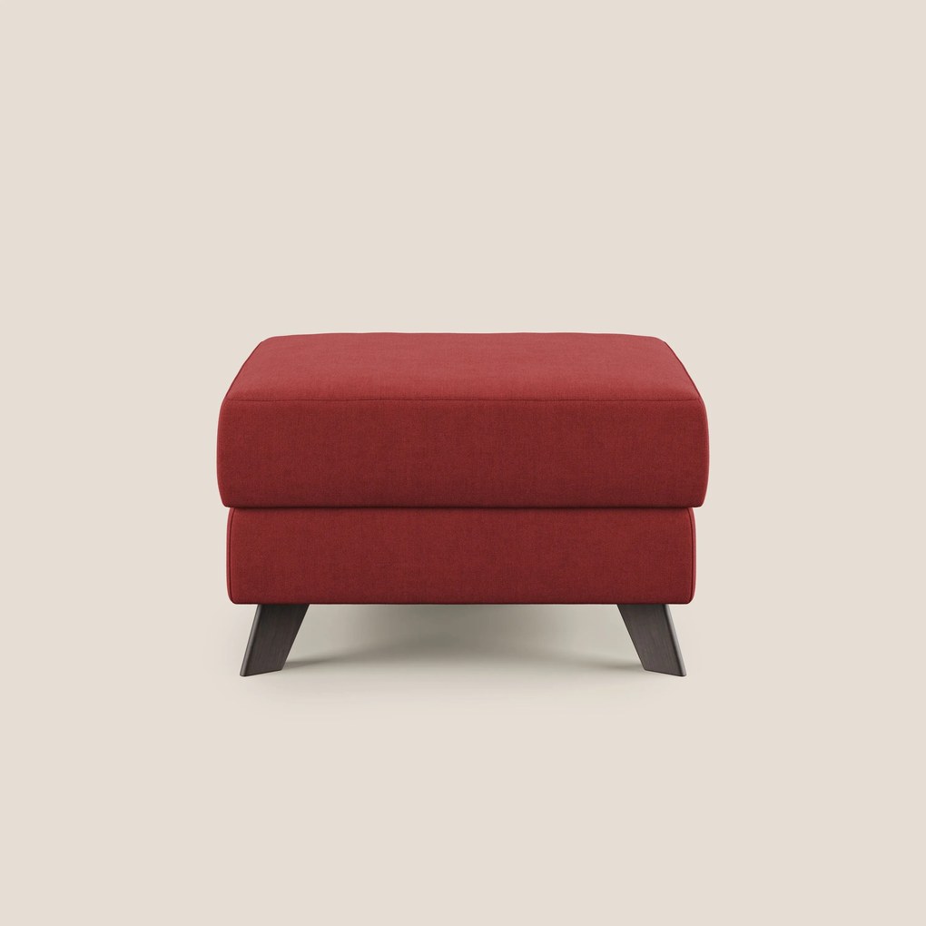 Moon Pouf contenitore e piedini alti in tessuto morbido impermeabile T02 rosso