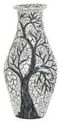 Vaso DKD Home Decor Albero Bianco Nero Bianco/Nero Cristallo Terracotta 29 x 29 x 60 cm