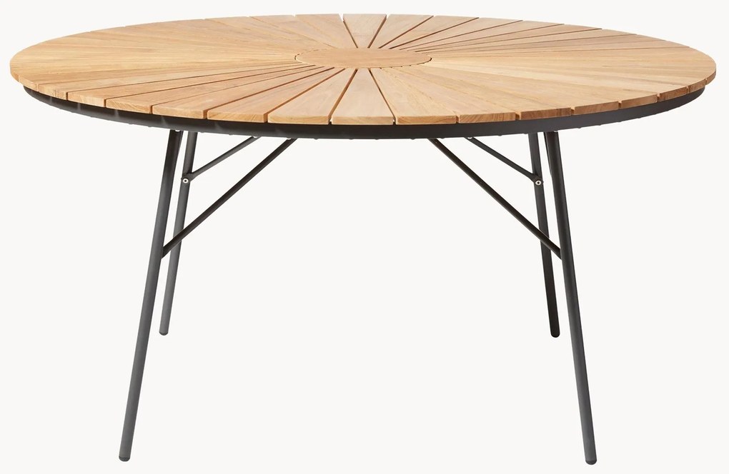 Tavolo da giardino rotondo con piano in legno di teak Ellen, varie misure