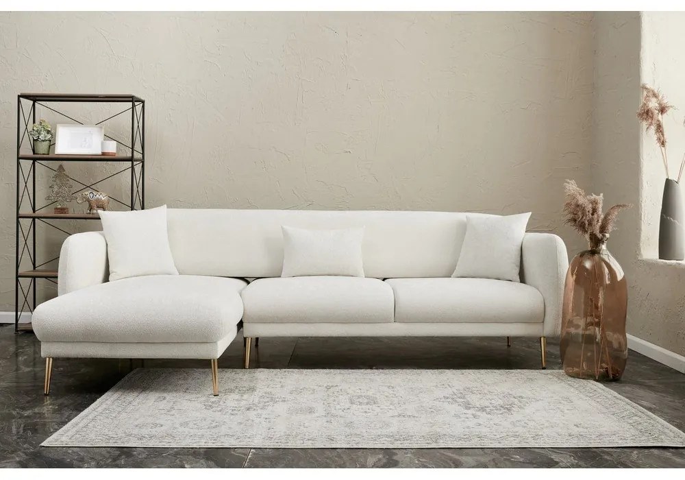 Divano angolare bianco (con penisola a sinistra/con chaise lounge) Simena – Balcab Home