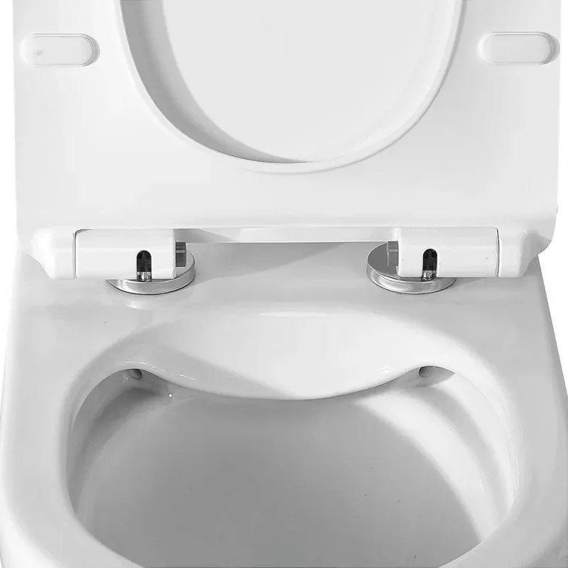 Wc sospeso bianco design tondo in ceramica con scarico Rimless Ukra