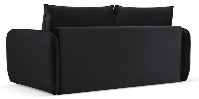 Divano letto in velluto nero 194 cm Vienna - Cosmopolitan Design