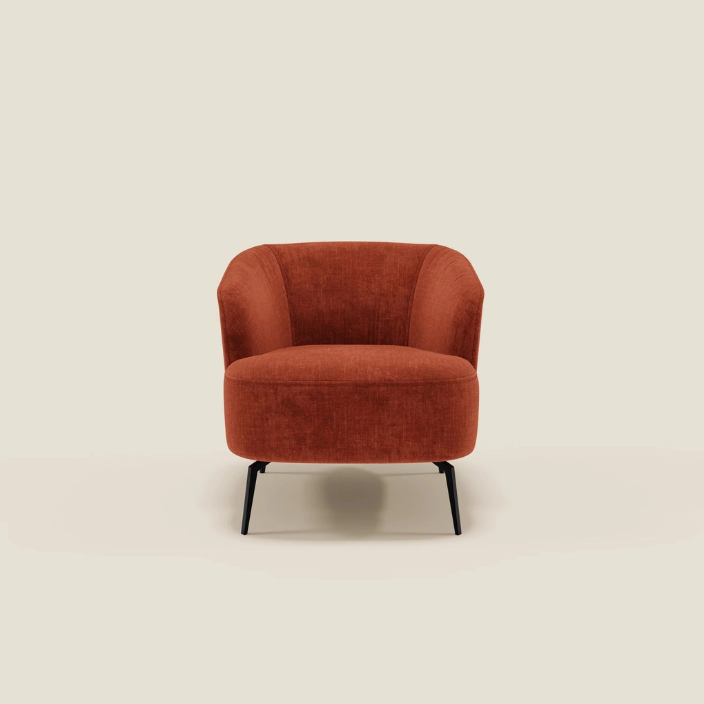 Renoa Poltroncina dall'eleganza moderna in tessuto smacchiabile T24 ruggine